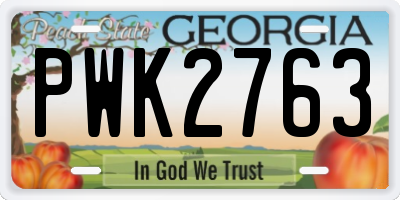 GA license plate PWK2763