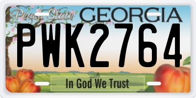 GA license plate PWK2764