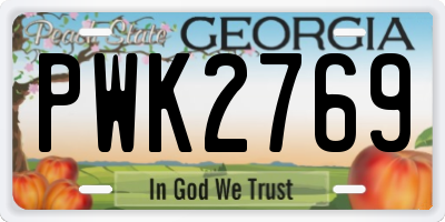 GA license plate PWK2769