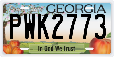 GA license plate PWK2773