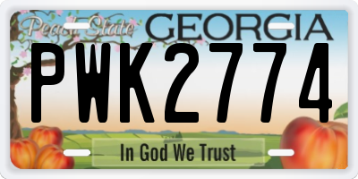 GA license plate PWK2774