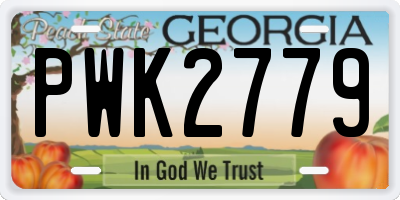 GA license plate PWK2779