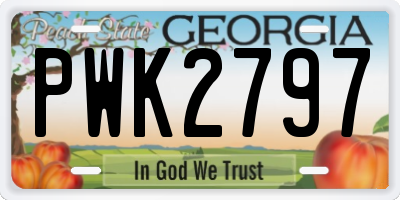 GA license plate PWK2797