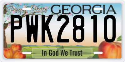 GA license plate PWK2810