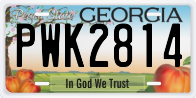 GA license plate PWK2814