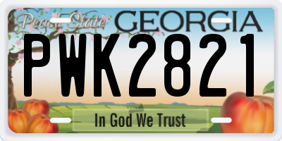 GA license plate PWK2821