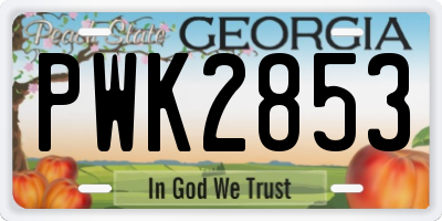 GA license plate PWK2853