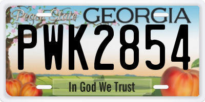 GA license plate PWK2854