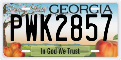 GA license plate PWK2857