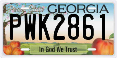 GA license plate PWK2861