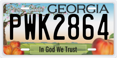GA license plate PWK2864