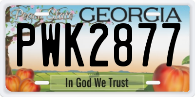 GA license plate PWK2877
