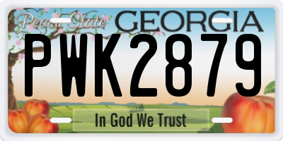 GA license plate PWK2879