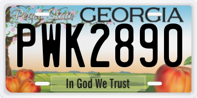 GA license plate PWK2890