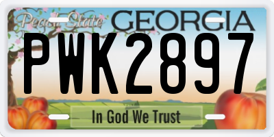 GA license plate PWK2897