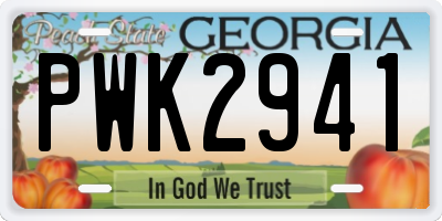 GA license plate PWK2941