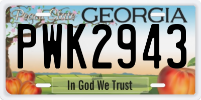 GA license plate PWK2943
