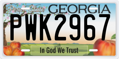 GA license plate PWK2967
