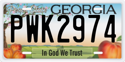 GA license plate PWK2974