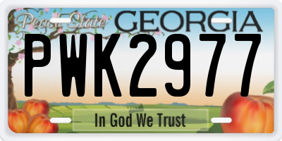 GA license plate PWK2977