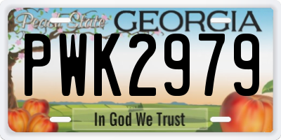 GA license plate PWK2979