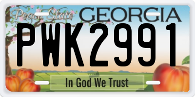 GA license plate PWK2991