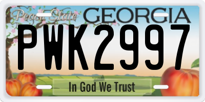 GA license plate PWK2997