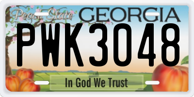 GA license plate PWK3048