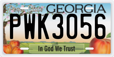 GA license plate PWK3056