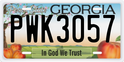 GA license plate PWK3057
