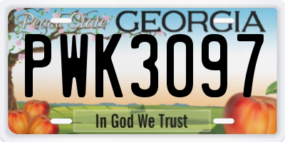 GA license plate PWK3097