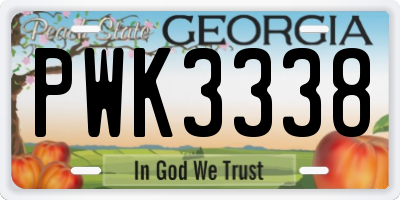 GA license plate PWK3338