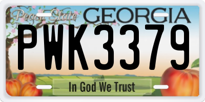 GA license plate PWK3379