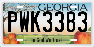 GA license plate PWK3383