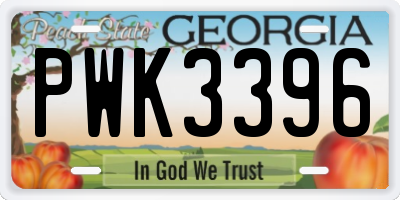 GA license plate PWK3396
