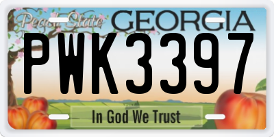 GA license plate PWK3397