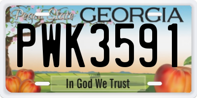 GA license plate PWK3591