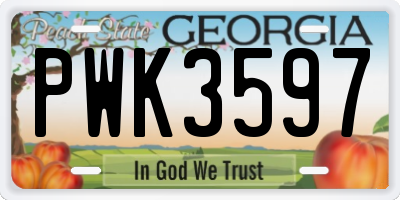 GA license plate PWK3597