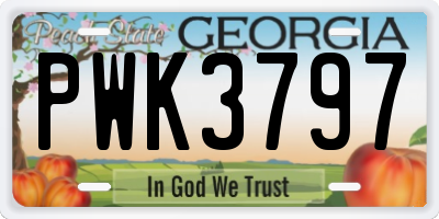 GA license plate PWK3797