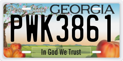 GA license plate PWK3861