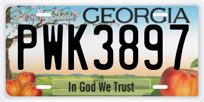 GA license plate PWK3897