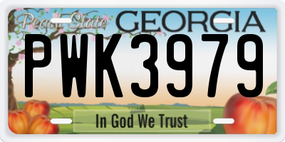 GA license plate PWK3979