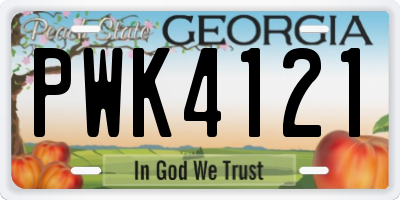 GA license plate PWK4121