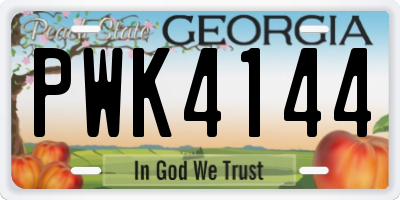 GA license plate PWK4144