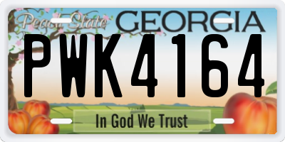 GA license plate PWK4164