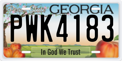 GA license plate PWK4183