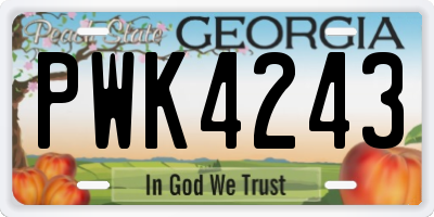 GA license plate PWK4243