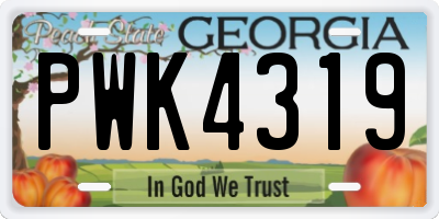 GA license plate PWK4319
