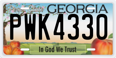 GA license plate PWK4330