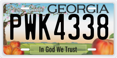 GA license plate PWK4338